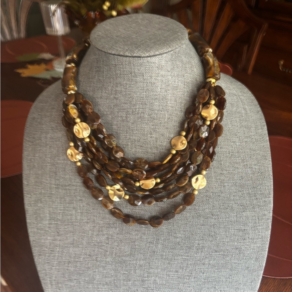 Chic Multi-Strand Chunky Stone Bead Necklace